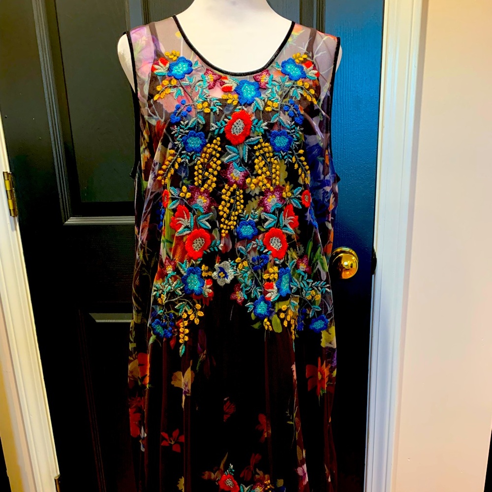 Johnny Was Kemira mesh dress L with free shawl!